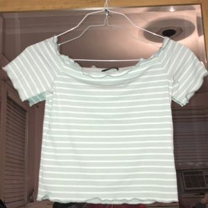 Stripped cropped top shirt